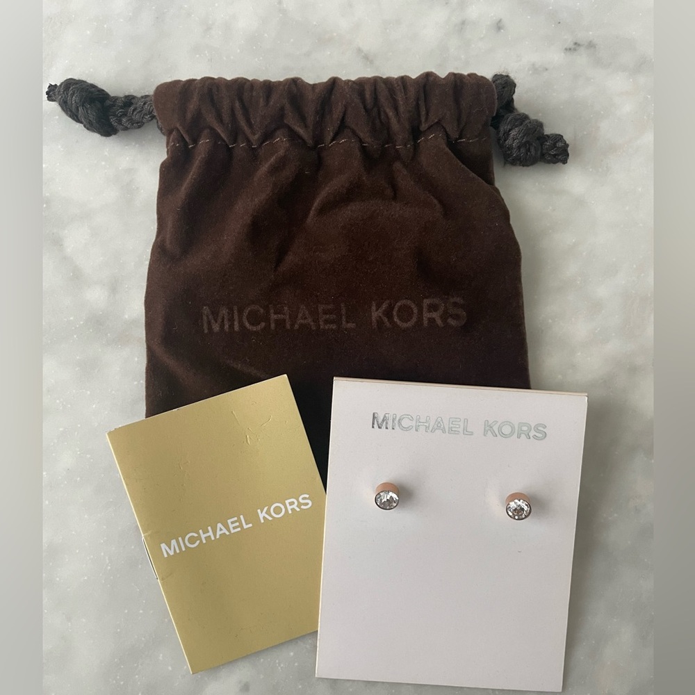 Michael Kors Rose Gold Cubic Zirconia Earrings